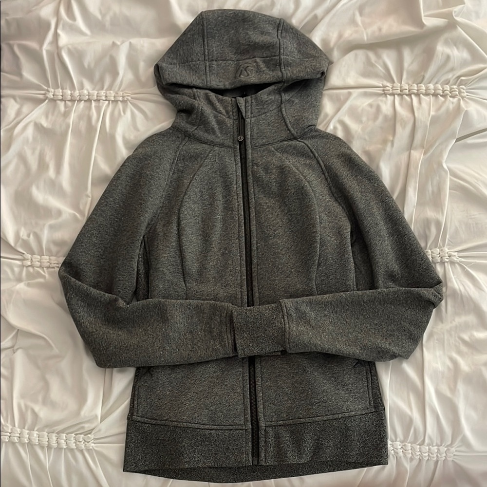 Heathered Speckled Black/Gray Lululemon Scuba Full Zip Hoodie